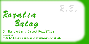 rozalia balog business card